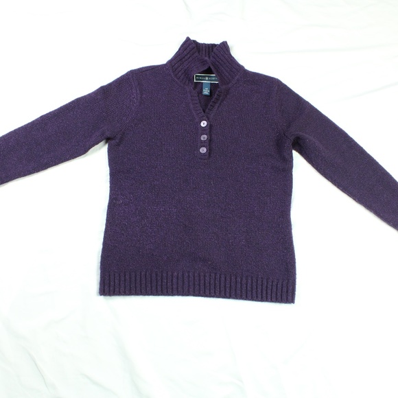 Ladies' Karen Scott Size XS Puple Sweater Collared - Picture 7 of 8
